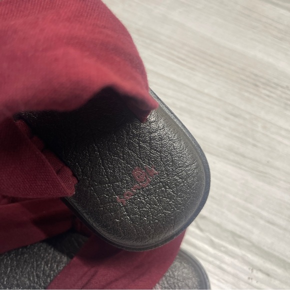 Sanuk Maroon Dark Red Fabric Yoga Mat Thong Sling Back Sandal size Womens 8 - Picture 8 of 9